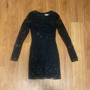 Elegant Black Sequin Dress